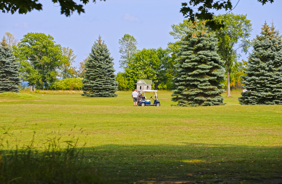 Hole 1 fairway at Nahma Golf Club.