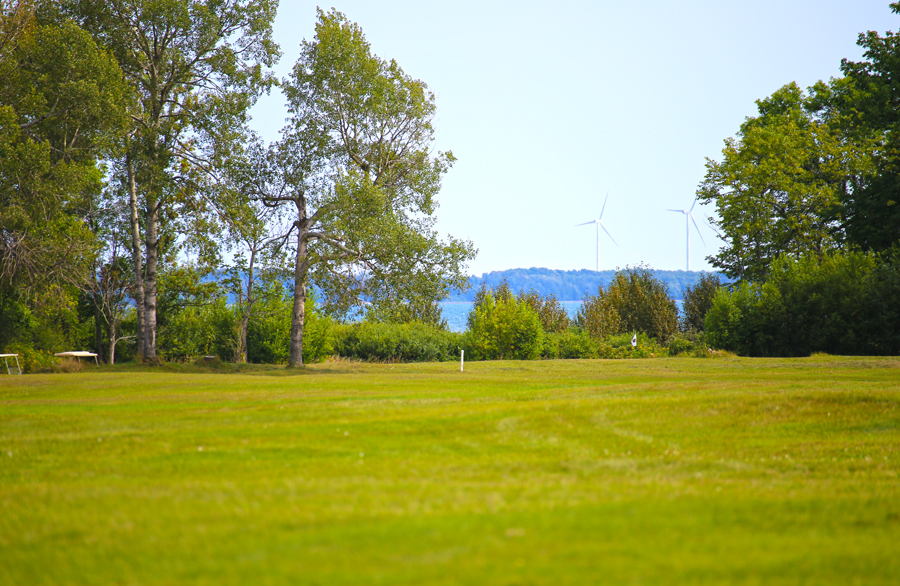 Hole 6 open fairway at Nahma Golf Club.